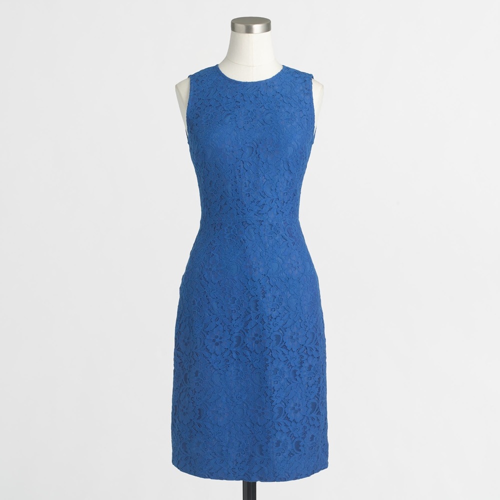 JCREW Blue Lace Sheath Dress